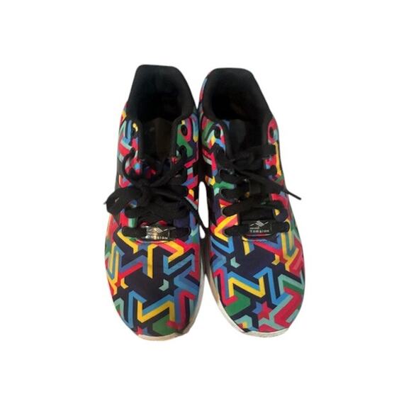 Adidas ZX Flux Rainbow Multi Color Lace Up Low Top Sneakers Mens Sz 7 - Picture 2 of 10